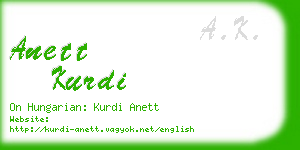 anett kurdi business card
